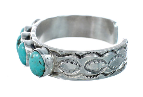 Navajo Turquoise Multistone Sterling Silver Cuff Bracelet AX129790
